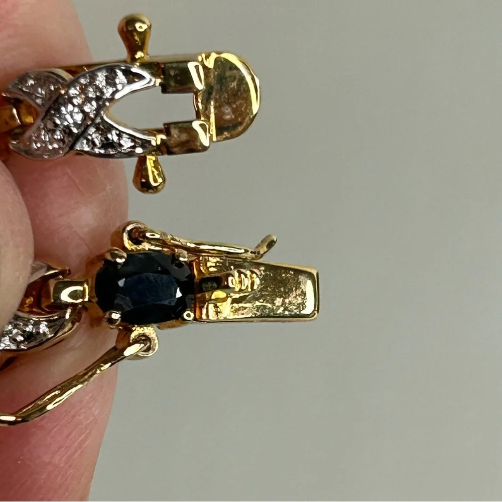 Gold Tone XO Bracelet Simulated Sapphire Tennis Fashion Jewelry September Birth